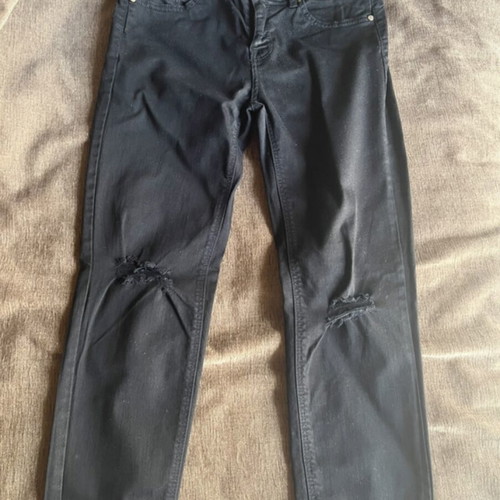 Stradivarius black jeans like new with rips size S