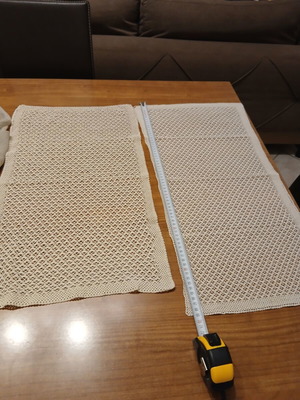 Handmade table runners set 70 years old, unused cotton thread