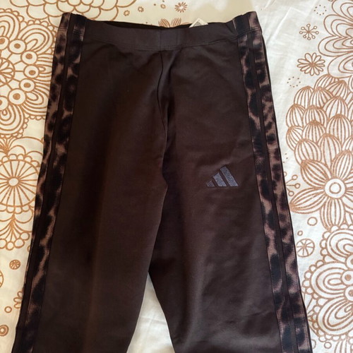 Adidas women's leggings new, brown with leopard detail, size Small