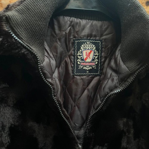 Synthetic fur like new, black and brown