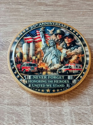 Commemorative Coin 25th Anniversary 9/11 Twin Towers New