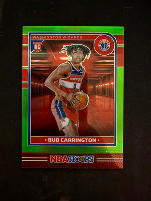 2024-25 Hoops Bub Carrington RC Lime Green Prizm Premium card new