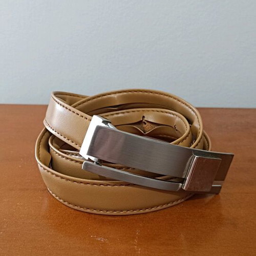 Brown Italian belt used, adjustable with silver buckle