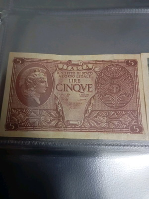 Italian banknotes used, pack of 2, 1940s decade