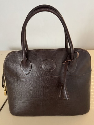 Pourchet Paris leather handbag like new, dark brown