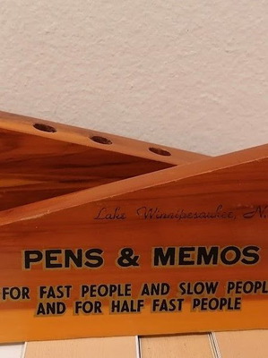 Vintage wooden desk organizer cedar solid wood