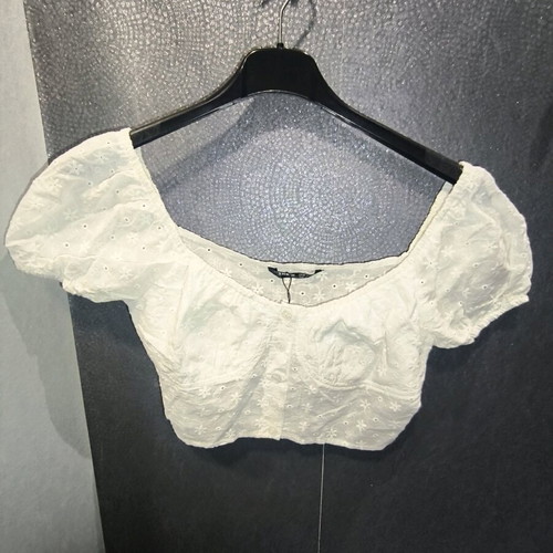 Crop top white Broderie Anglaise Shein new, size XS