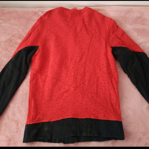 Nike men's long-sleeve shirt used, size Small, black-red