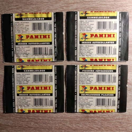 Barbie Rock Star 1986 stickers and packs used, Panini