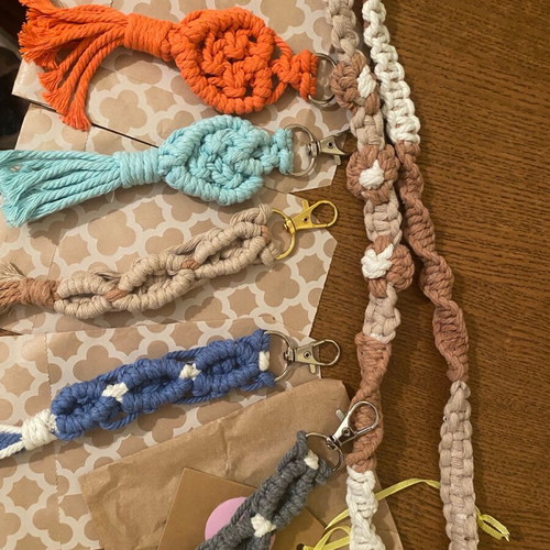 Macrame accessory set new with keychain and phone chain