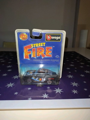 Street FIRE αυτοκινητάκι Burago καινούργιο, μαύρο Porsche μεταλλικό