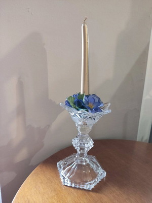 Crystal Glass Candlestick vintage, like new, 1980 Germany