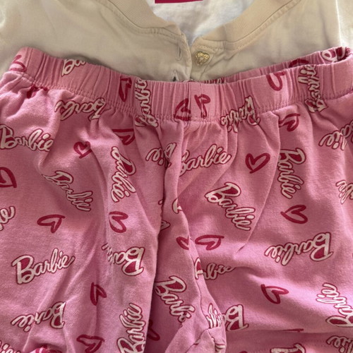 Barbie pajama set like new, size 128 cm, pink