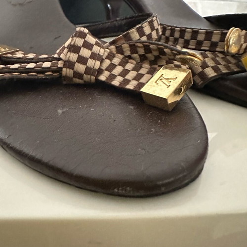 Louis Vuitton mules used, brown damier, size 38