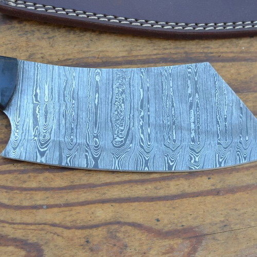 Damascus hand forged kitchen chef cleaver with buffalo horn handle, Eagle Collection 5760