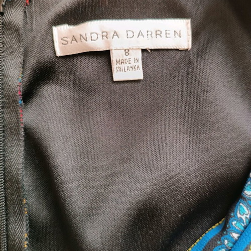 Sandra Darren midi sleeveless dress Medium like new, black and blue