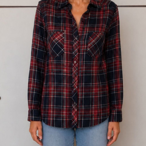 Women's checked shirt S EDC like new, blue and red