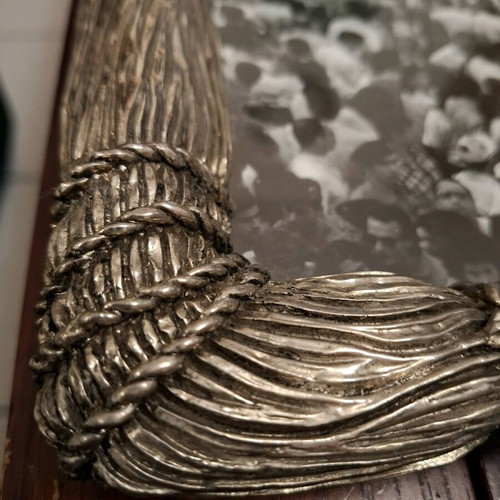 Vintage large photo frame with rope design and 925 silver used