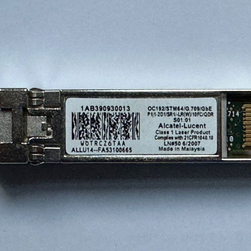 Alcatel-Lucent 10G SFP+ used, 10Km, model 1AB390930013