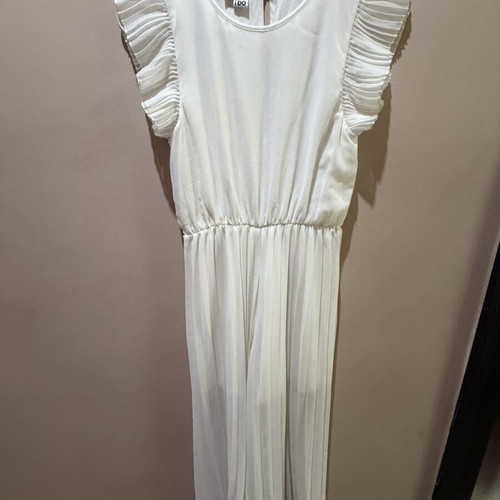 iDO Girls' Pleated White Jumpsuit Like New, Size 140 cm