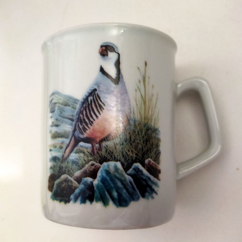 Porcelain mug with hunting partridge design new