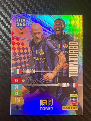 Panini FIFA 365 Adrenalyn XL Twin Turbo συλλεκτική κάρτα με Dimarco και Thuram