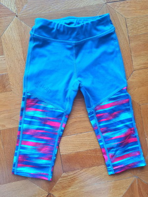 Kilpi Kids' Athletic Capri Leggings like new, blue and pink, size 110 cm