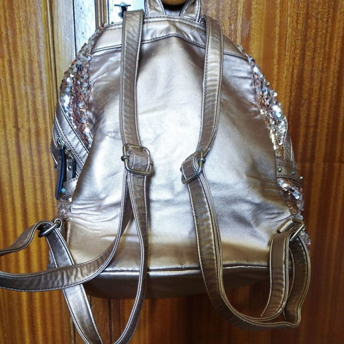 Backbag Tom&Eva backpack gold with gold sequins like new