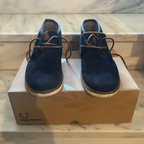 Fred Perry blue dark chukka boots like new, men's size 43