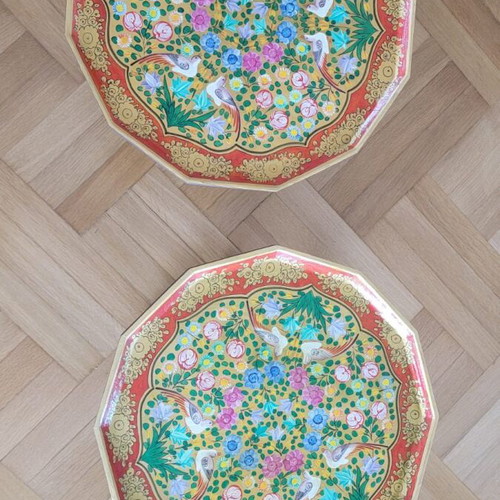 Wooden side tables handmade and handpainted, new