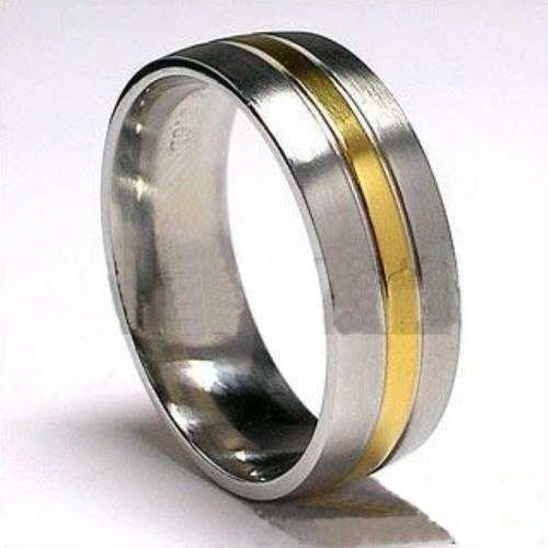 Pair of gold-plated stainless steel rings new