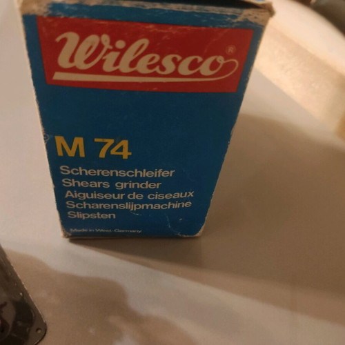 Tin shears grinder used, vintage Wilesco toy