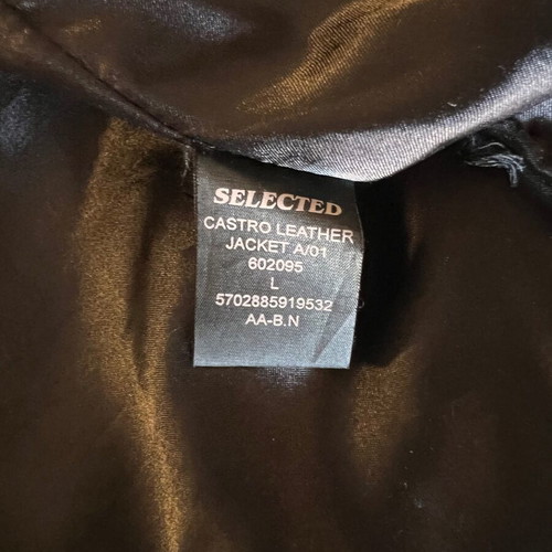 Selected leather jacket like new, black, size L