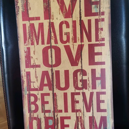 Decorative wall frame like new, wooden with message