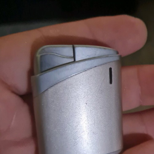 Chesterfield metal flame lighter silver used with flame adjuster