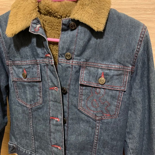 Jean jacket Dolce and Gabbana with beige fur lining new
