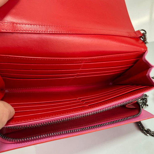 Christian Louboutin leather clutch used, pink