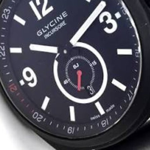 Glycine Incursore Blackjack Automatic watch 46mm, black rubber strap