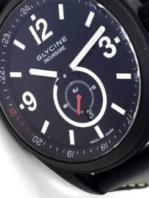Glycine Incursore Blackjack Automatic watch 46mm, black rubber strap