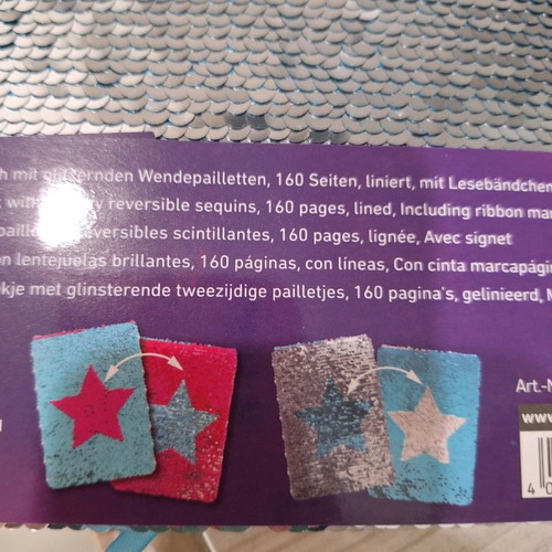 Children's notebook ruled with color-changing sequins new