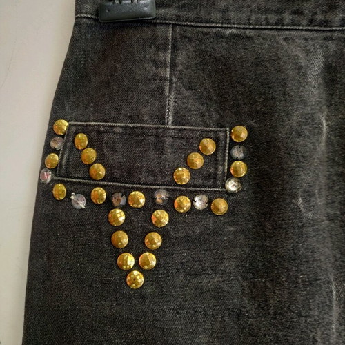 Vintage black denim skirt used, size M