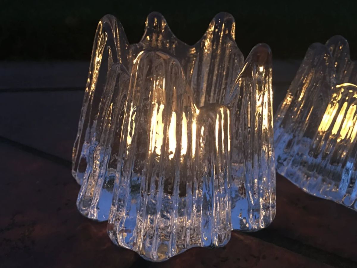 Nybro Volcano crystal candle holder, new - € 40,00 - Vendora.cy