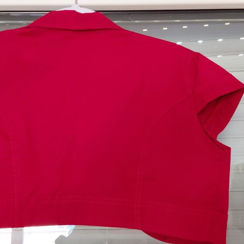 Red women's bolero jacket, summer style