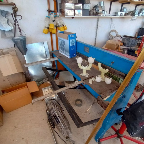 Used workshop equipment from fireplace manufacturing closure