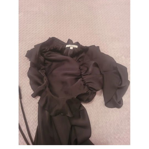 Silk dress Anna Samouka black new with belt, size S