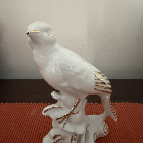 Porcelain decorative bird pair with gold details, 13 cm, like new