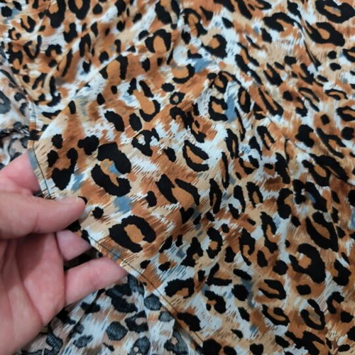 Leopard long dress like new, beige and brown, wrap style