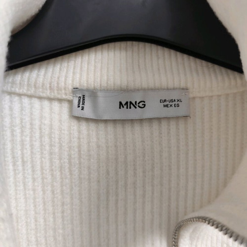 MANGO white vest/sweater with stripes size XL new