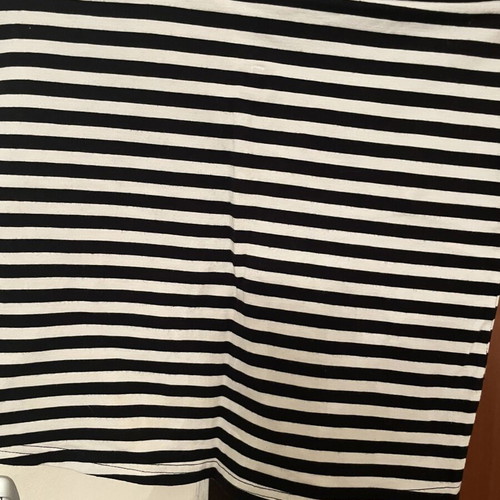 Divided cotton skirt new, black and white striped, size S