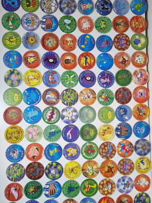 Pokemon Tazos used, genuine Greek set